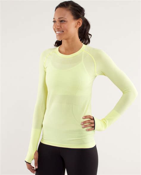Lululemon Run: Swiftly Tech Long Sleeve - Clarity Yellow / Inkwell ...