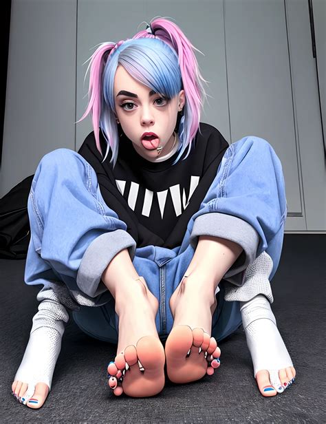 Billie Eilish. Naked. Full body. On bed. Spread leg - SeaArt AI