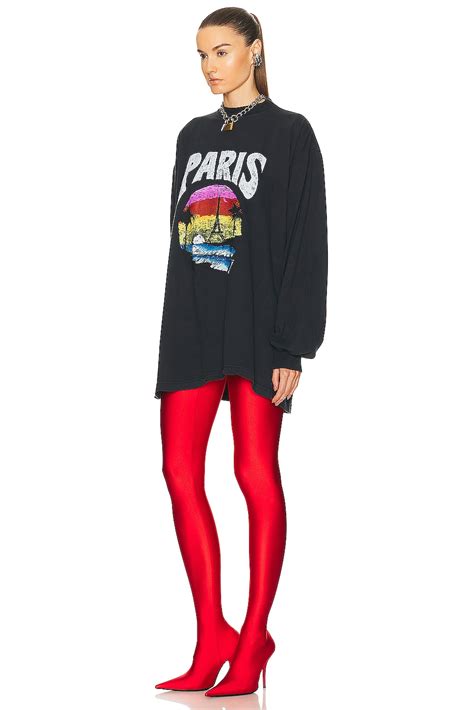 Balenciaga Stretched T-shirt in Black & White | FWRD