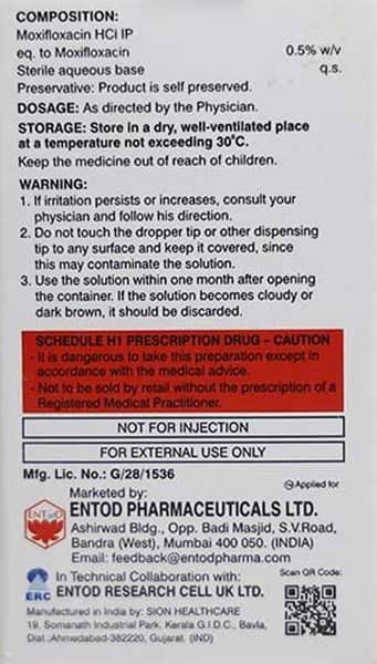 Enmox 0.5 % Eye Drop (5): Uses, Side Effects, Price & Dosage | PharmEasy