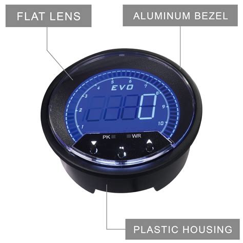 EVO Digital 6 Gauge Set GPS Speedometer Blue & Red LCD MPH °F PSI 85mm ...