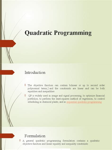 Image result for Quadratic Programming