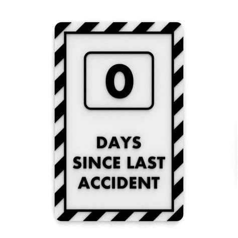 Funny Safety Sign 0 Days Since Last Accident - Etsy
