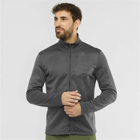 Salomon Midlayers Outlet Shop - Black TRANSITION FZ MID M Mens