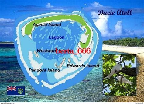 Islas Pitcairn - Pitcairn Ducie Island Map Postcard * Carte ...