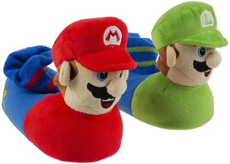 Buy Super Mario Brothers Mario and Luigi Slippers for Kids, Nintendo ...