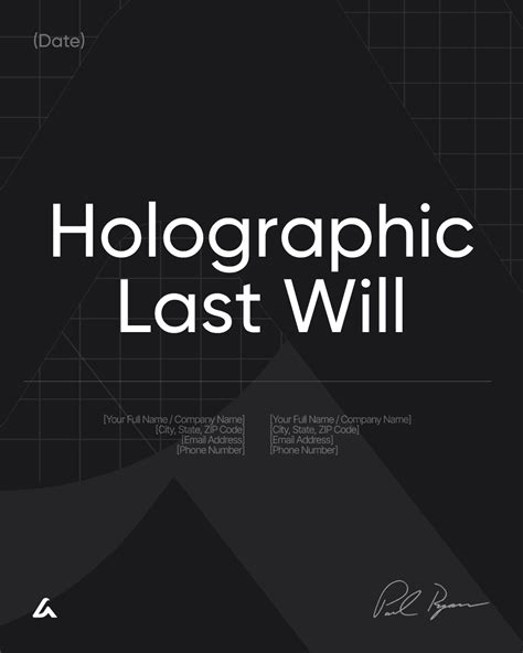 Free Holographic Last Will Template: Handwritten Will Rules ...