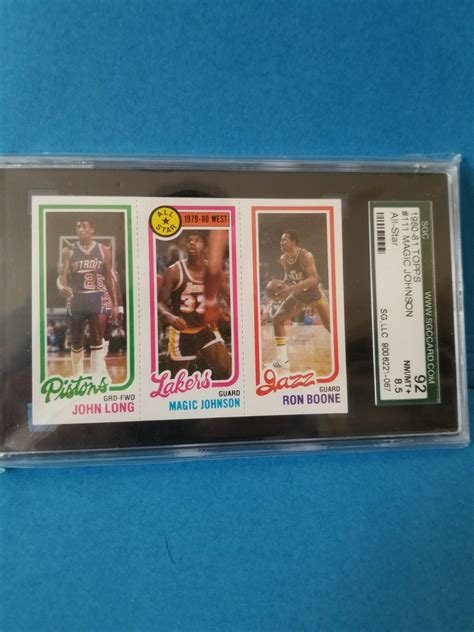 1980-81 TOPPS MAGIC JOHNSON ROOKIE CARD Lakers HOF SGC 92!! rare 40 yr ...