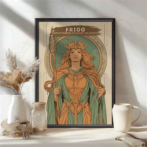 Frigg God Poster, Frigg Goddess, Norse Goddess, Norse Mythology, Nordic Art, Goddess of Marriage ...
