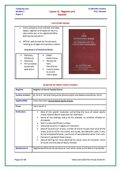 SBEC Handwritten Notes - CS Executive - Studocu