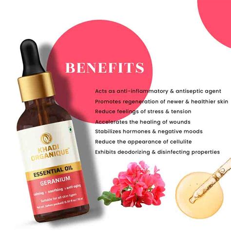 Buy 100% Pure Geranium Essential Oil Online in India - khadi Organique ...