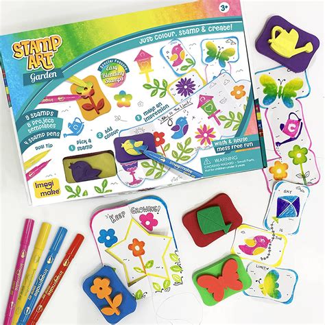 Buy Imagimake Stamp Art - Garden - Coloring & Stamping Set - for Girls ...
