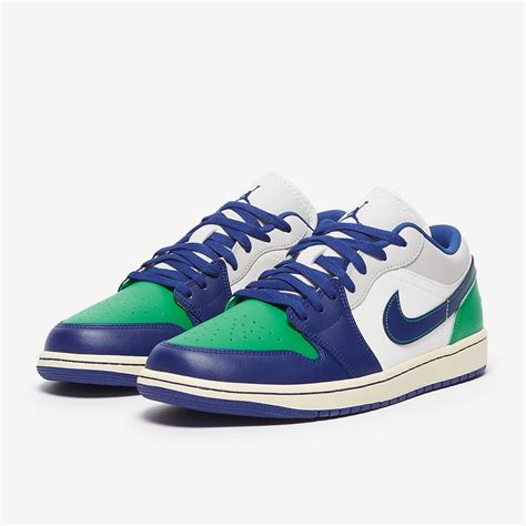 Air Jordan 1 Low - Sail/Deep Royal Blue/Stadium Green - Trainers - Mens ...