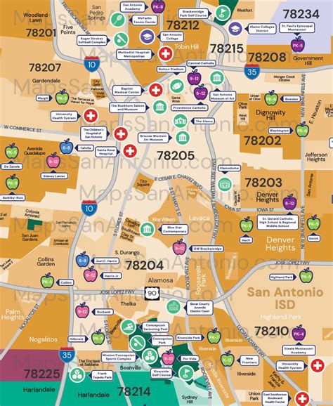 Downtown - Maps of San Antonio – Neighborhood Maps of San Antonio, Texas