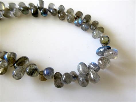 Natural Smooth Labradorite Tear Drop Briolette Beads 9 Inches - Etsy India