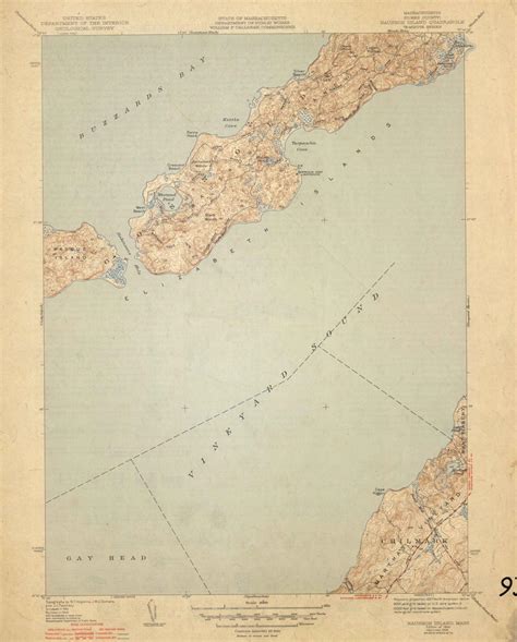 U.S. Geologic Survey 1949 Map of Naushon Island, Massachusetts by ...