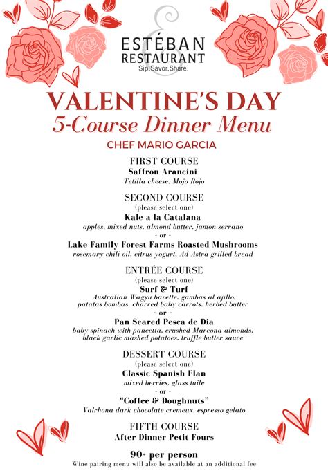 Celebrate Valentine's Day 2023 at Esteban Restaurant | Old Monterey