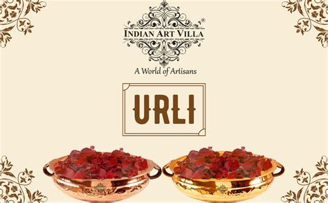 Buy INDIAN ART VILLA Pure Copper Hammered Design Urli Decorative Bowl ...