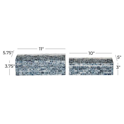 Grayson Lane 2-Pack Blue Resin Coastal Decorative Box 84460 at Lowes.com
