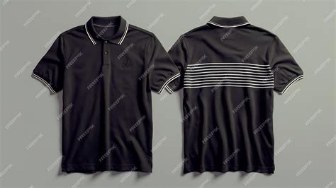 Premium Photo | Mens black polo shirt template front and back