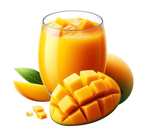 AI generated Glass of mango juice png fresh mango smoothie png fresh ...