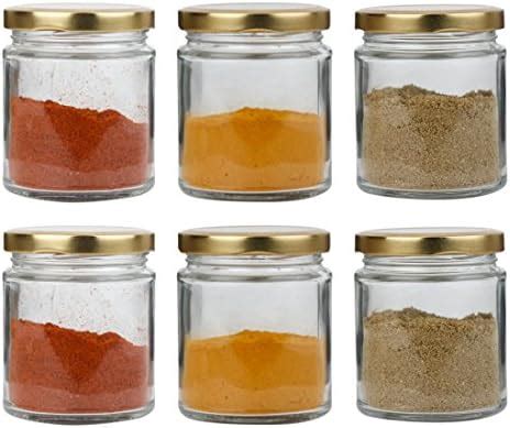 Buy Pure Source India Round Mini Glass Jar Containers, Food Grade and ...