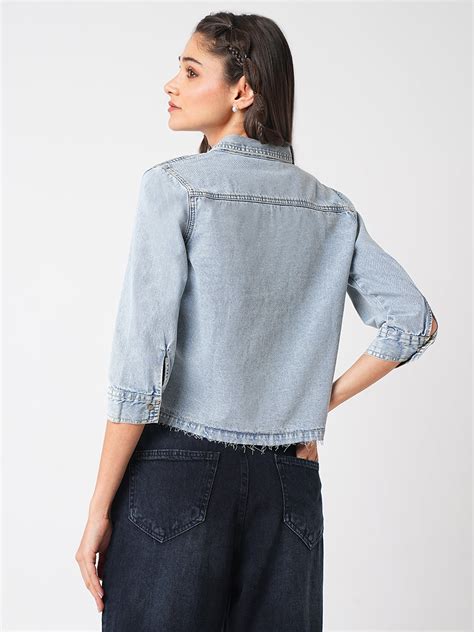Buy Women Light Blue Denim Shirt | Kraus Jeans