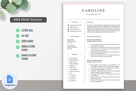 Google Docs Resume Template 03 – MasterBundles