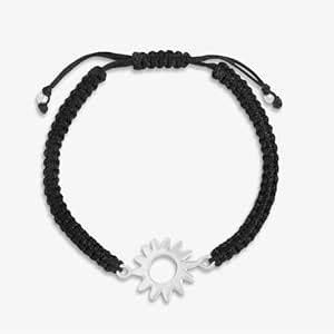 Tweov Stylish 925 Sterling Silver Sun Design Black Thread Anklet For ...
