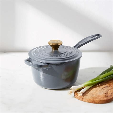 Le Creuset Signature 1.75-Qt. Graphite Grey Enameled Cast Iron Saucepan ...