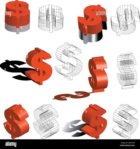 a variety view for 3d Symbols of dollars Stock Vector Image & Art - Alamy