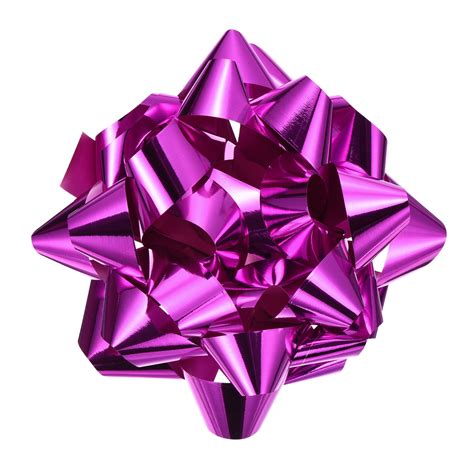 Uxcell 8 Inch Large Gift Bow Metallic Christmas Bows Purple Pink for ...