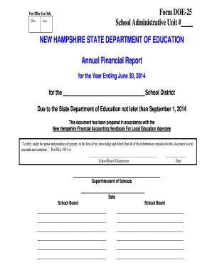 Fillable Online education nh Form DOE-25 - New Hampshire Department of ...