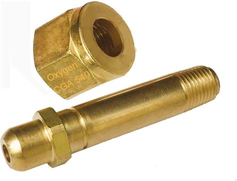Buy CGA-540 Nut & 3" x 14" NPT Stem Nipple, Oxygen Regulator Inlet to ...