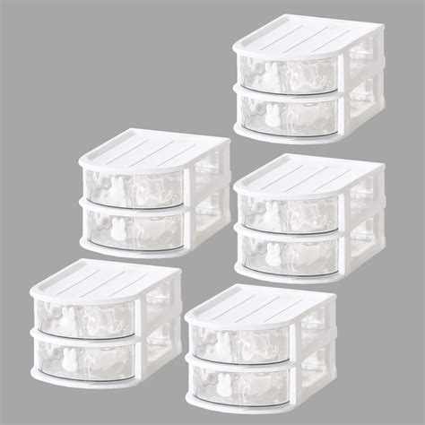 Kuber Industries (Set of 5) Drawer Desk Organizer - 2-Layer Aesthetic ...