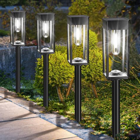 ALFIOT Solar Pathway Lights Outdoor,8 Pack Bright Solar Lights Outdoor ...