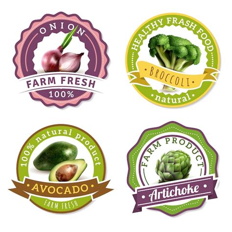 Vegetables label set | Free Vector
