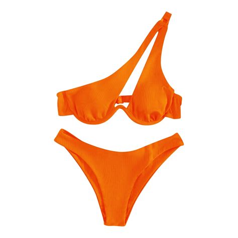 JJHGVB Bikini Sets Bathing Suit Underwire One Shoulder Bikini High Cut ...