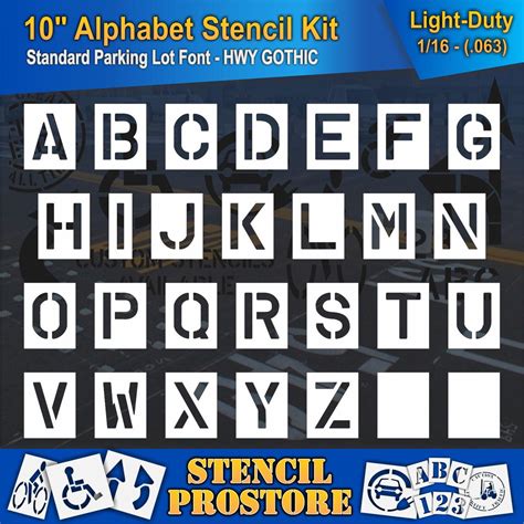 STENCIL PROSTORE pavement stencils - 10 inch alphabet kit stencil set ...