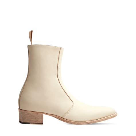 Side Zip Boot - Beige Natural Leather – Weekendboots