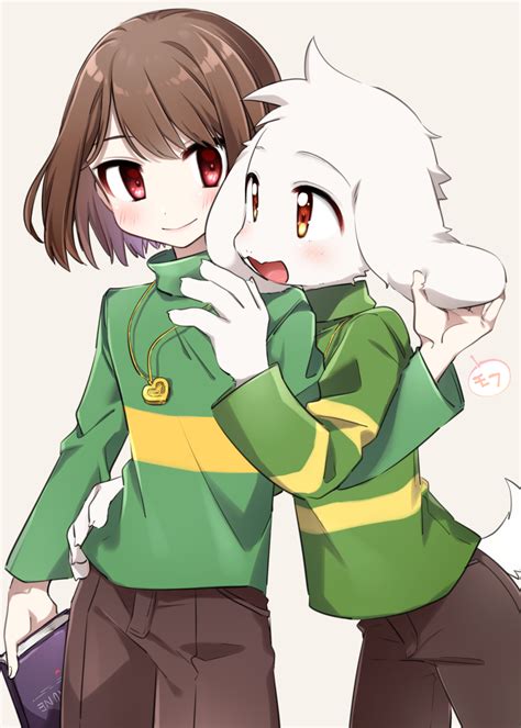 chara and asriel dreemurr (undertale) drawn by leftporygon | Danbooru