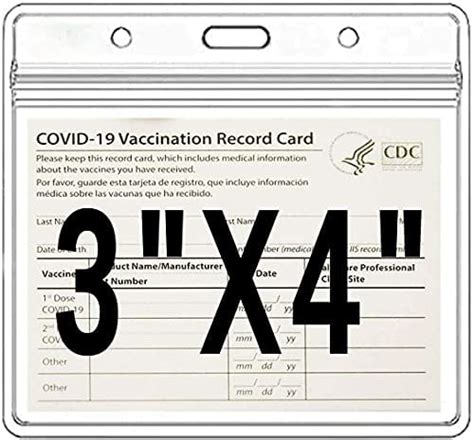 Buy 12Pack-CDC Vaccine Card Protector,4 X 3 Inches Immunization ...
