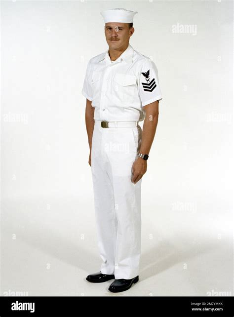 Uniform: Indoor duty white, Navy enlisted men, ranks E-1 through E-6 ...