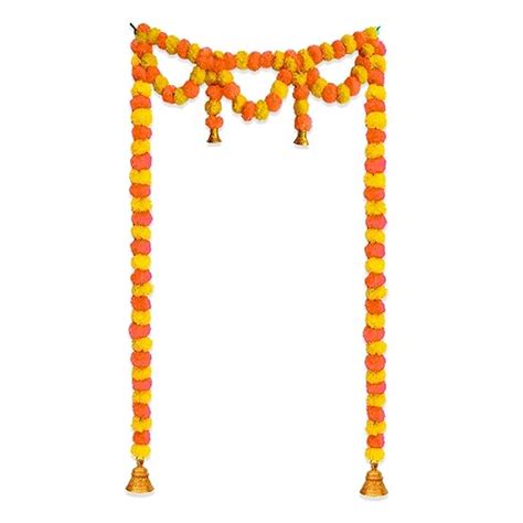 CRAFTOX DECOR Artificial Handmade Marigold Fluffy Door Hanging ...