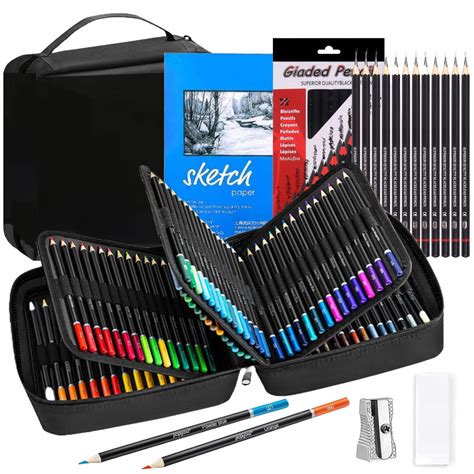 Corslet 135 Pc Art Supplies -120Pc Colour Pencil Set with Sketchbook ...