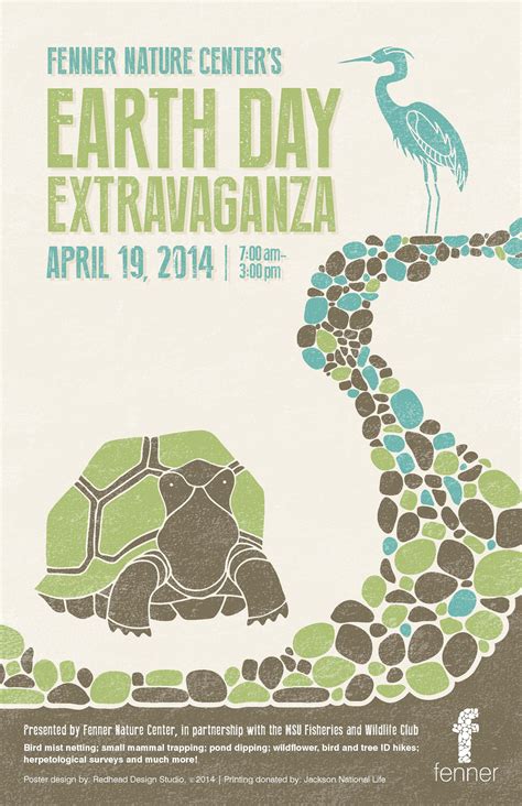 Fenner Nature Center's 2014 Earth Day Extravaganza Poster | Designed by ...