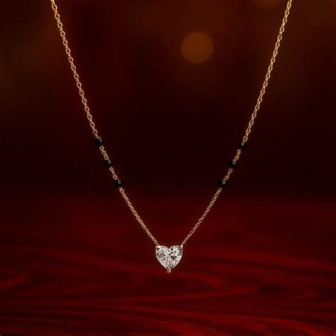 Hallmark Silver Minimalist Heart Shape Gold Plated Mangalsutra – Zarkan