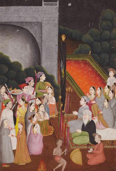 Ladies Visiting Holy Men At Palace - Mir Kalan Khan - Mughal Miniature ...