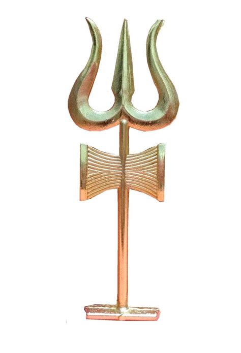 Buy ARNAS PURE Traditional Trishul Damru with Stand Brass Statue for ...