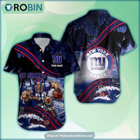 New York Giants Mascot 3D Printed Summer Hawaiian Shirt Custom ...
